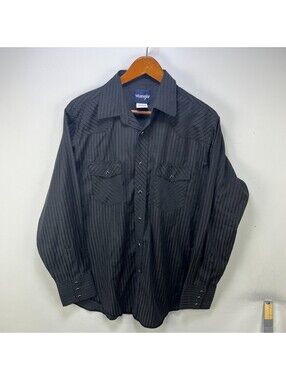 Vintage Wrangler Black Pearl Snap Western Shirt X-Large